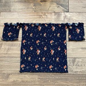 Fame Juniors Off Shoulder Elasticized Fitted Crop Top